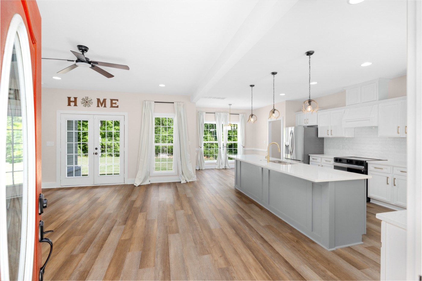 5702 E Spring Lake Rd: open kitchen and living room